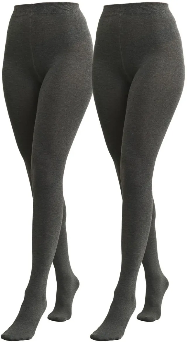 Next Dames - Set van 2 gebreide panty's met warme handgreep - Grijs