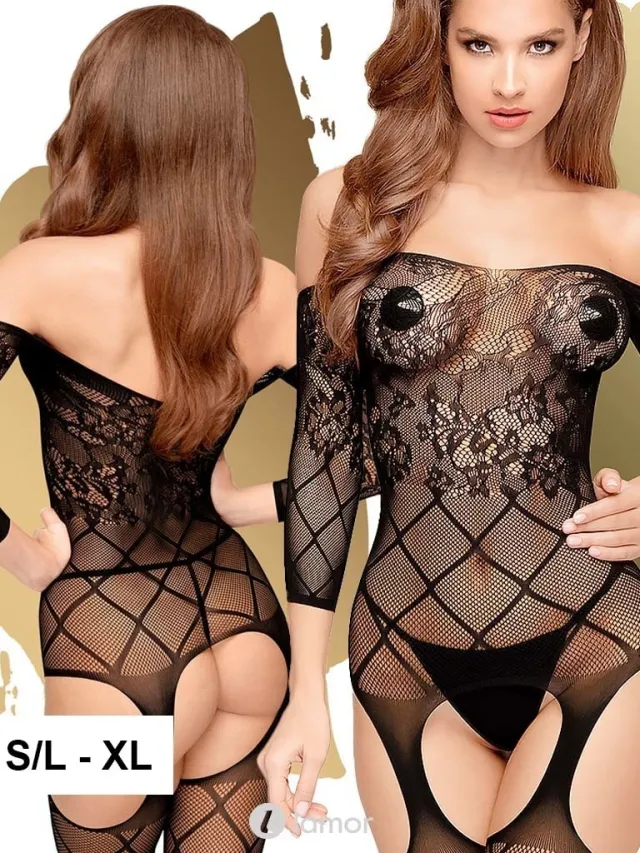 PENTHOUSE Zwarte bodystocking Top-Notch