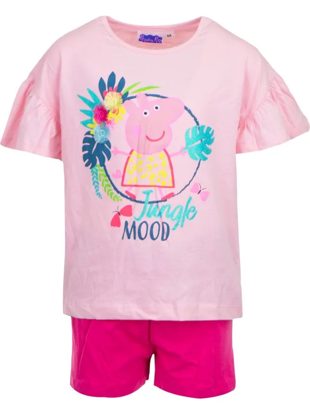 Peppa Pig Pyjama / Shortama - Roze - Katoen - Maat 110 (5 Jaar)