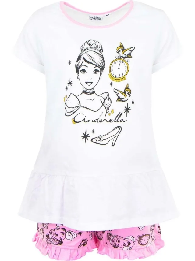 Disney Princess - Cinderella - Shortama - Wit - 3 jaar