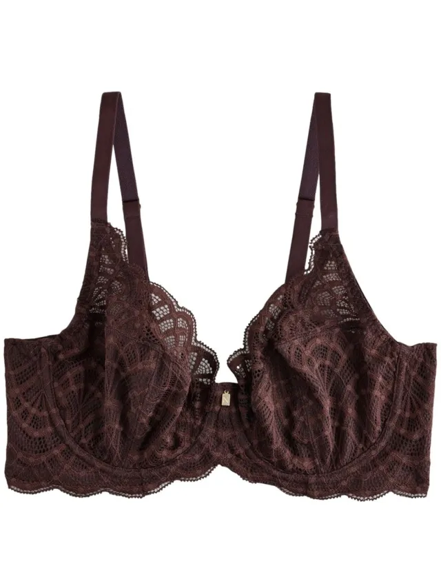 Next Dames - Kanten DD+ balkonbeha zonder vulling - Bruin Chocolate Brown