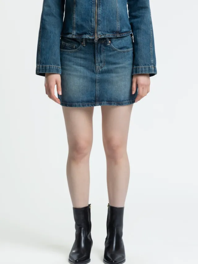 Kings Of Indigo dames vegan Minirok Candi Bruin Blauw