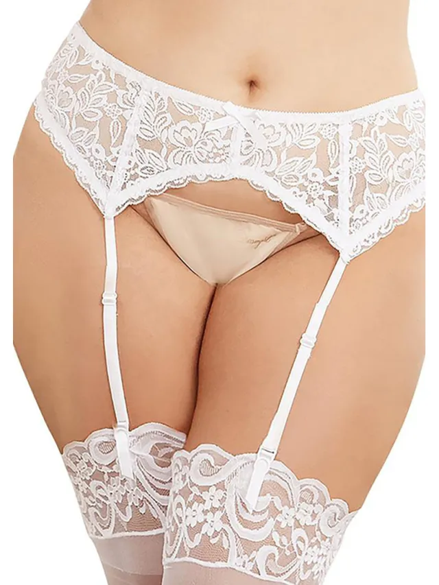 Dreamgirl Kant Garterbelt Diamant - Zwart