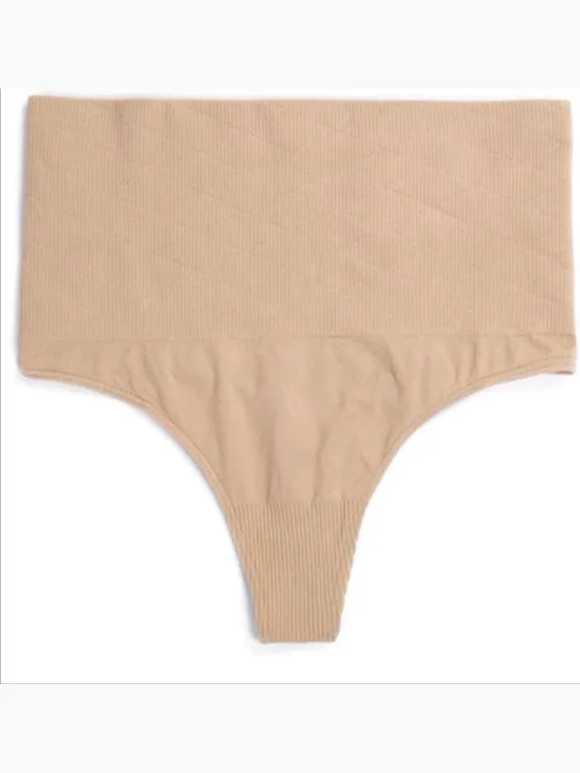 Scoby Shapewear - Body Shaper - Hoge Taille - Thong Panty - Shaping Underwear-40 - Beige