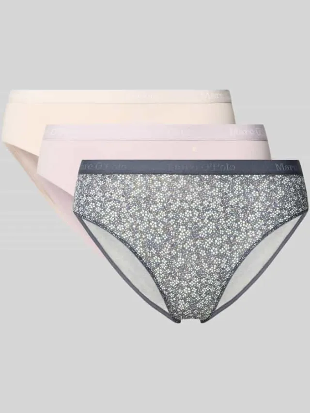 Marc O'Polo Slip van katoenmix in set van 3 Donkerblauw