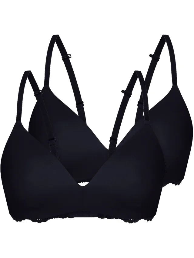 Sassa 2-pack Zachte bh Inzetstuk Classic Lace zwart