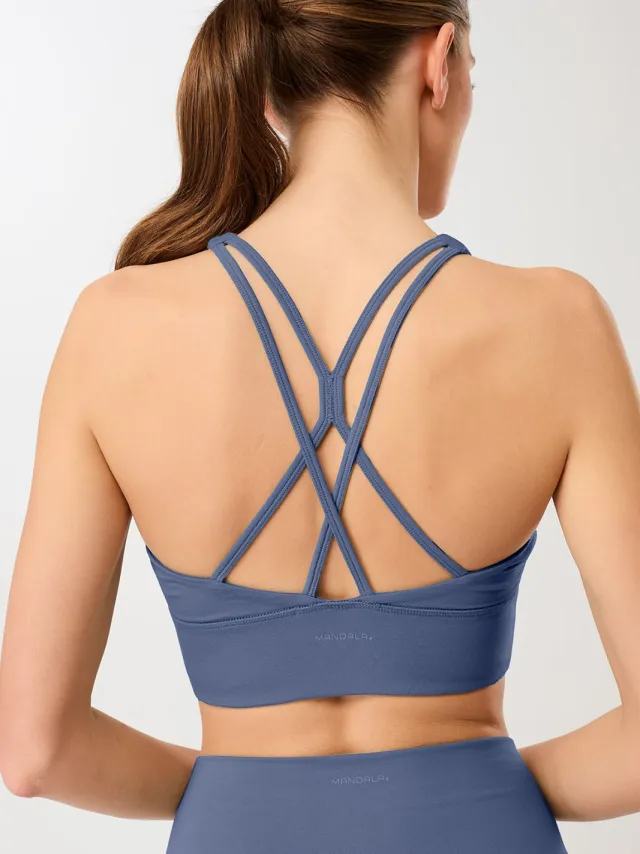 mandala dames vegan Sportbeha New Studio Eclipse Blauw Donkerblauw
