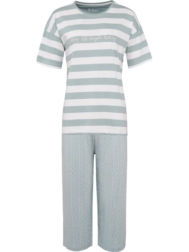 By Louise Dames Capri Korte Pyjama Set Mint Groen