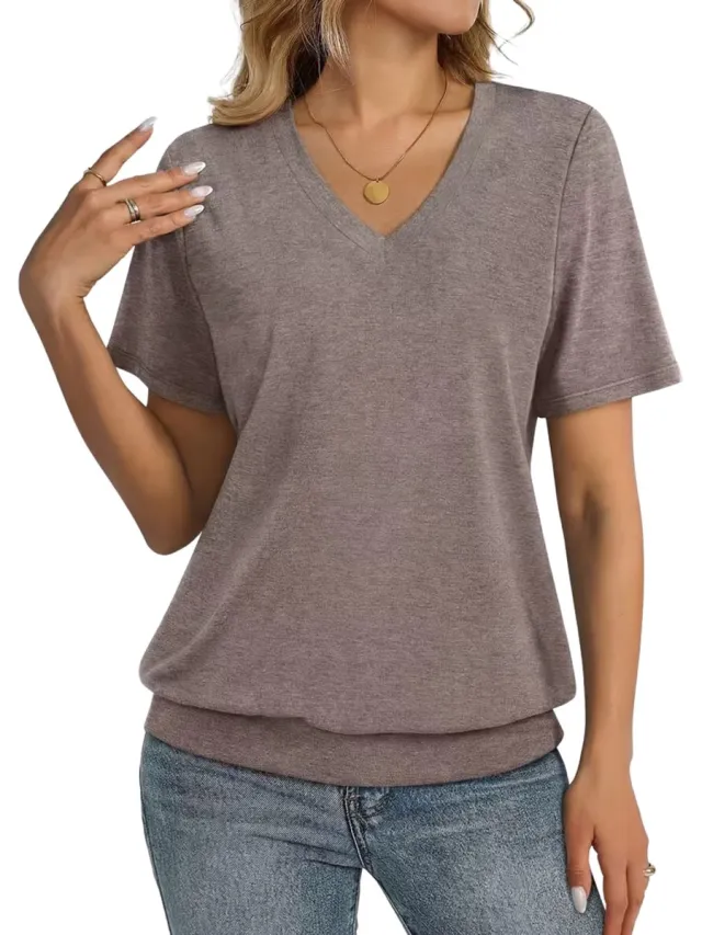 Currero Topje Dames - Top Kleding - Shirt - Blouse - Kort - Volwassen - Kameel