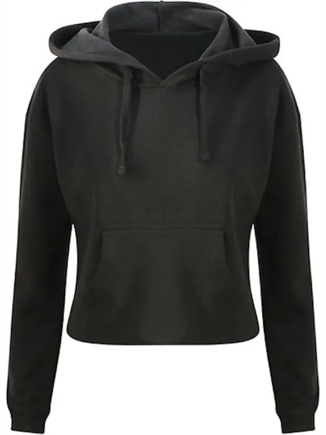 Just Hoods Women´s Cropped Hoodie JH016 - Jet black