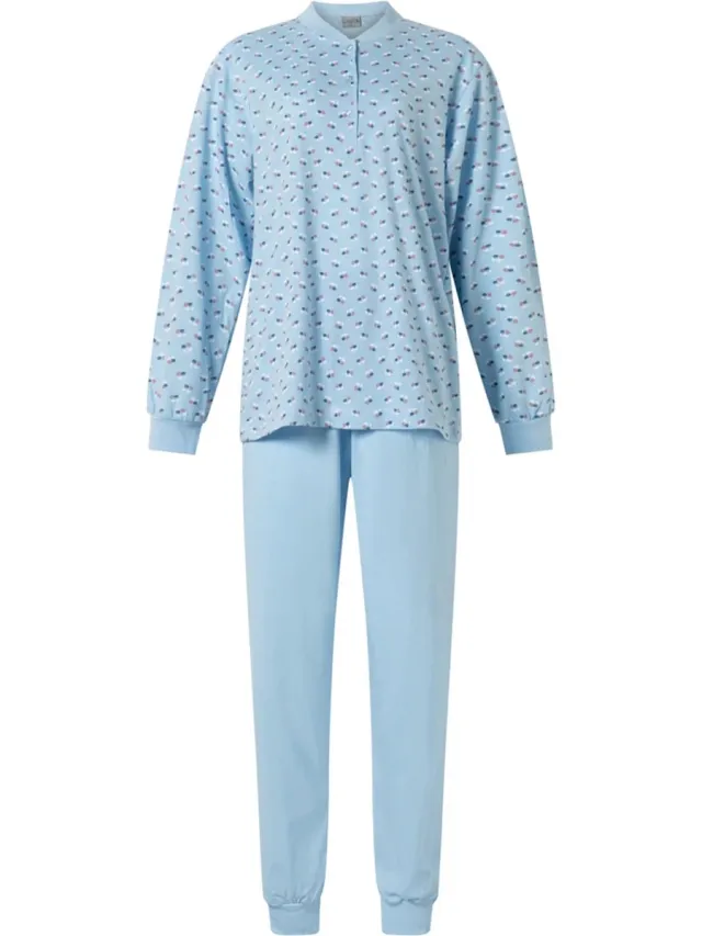 Lunatex dames pyjama - Porto Tulp - blue Blue, porto tulp