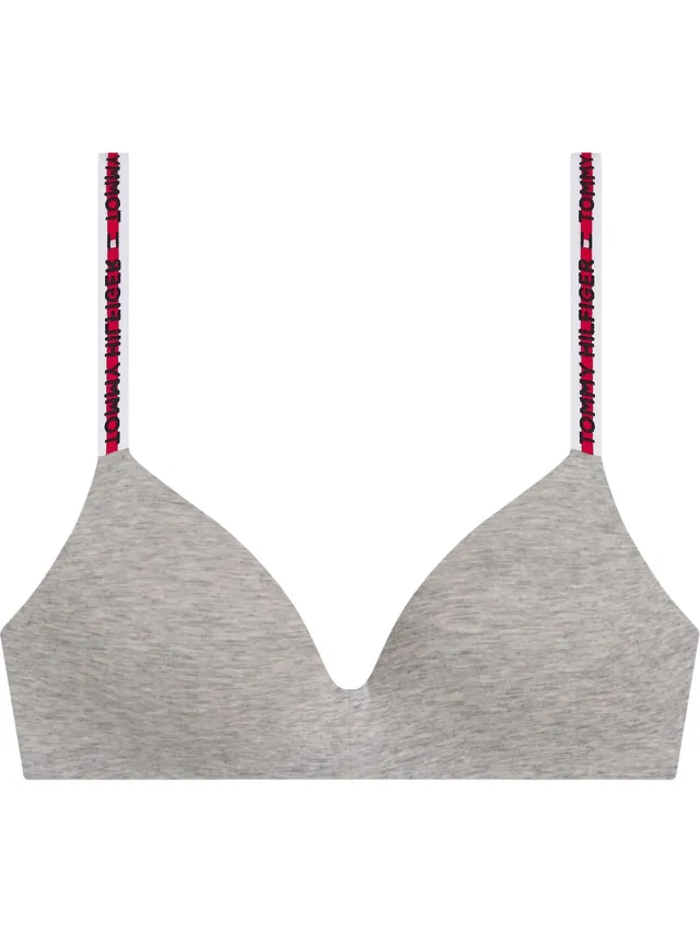 Tommy Hilfiger dames Nature Tech triangel BH - katoen met modal gevoerd - grijs melange