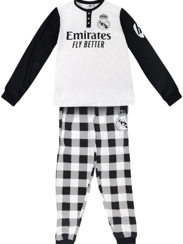 CERDÁ LIFE'S LITTLE MOMENTS Real Madrid Premium Lange Pyjama – Zachte Single Jersey Zwart