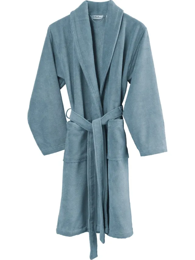 De Witte Lietaer Badjas Felicia - Medium - Dames - Katoen Polyester Blauw