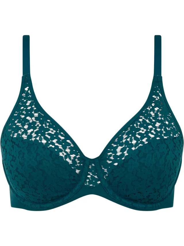 Chantelle Beugel Bh - Norah - Volledig kant - stevige bh grote maten - T-shirt bh - 90B - Donkergroen