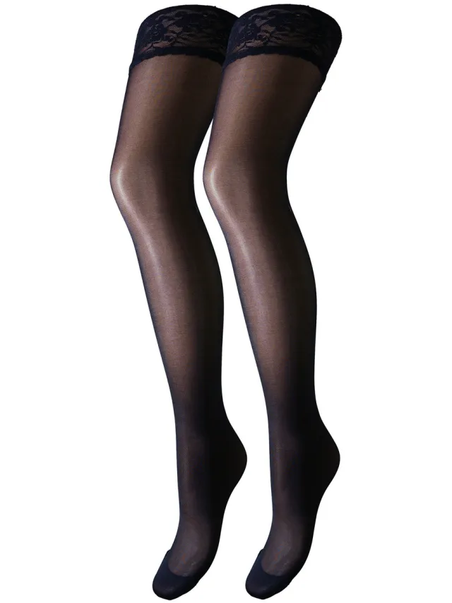 Trasparenze Panty’s/Kousen Trasparenze Autoreggente 40 Denari Maddalena Zwart
