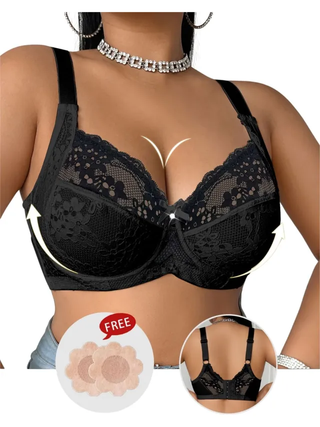 Currero BH Zonder Beugel - Strapless - Zonder Bandjes - Met Voorsluiting - Push-up Bh's - Comfort Beha - Comfortabel - Grote Sluiting - Zwart - Cupmaat