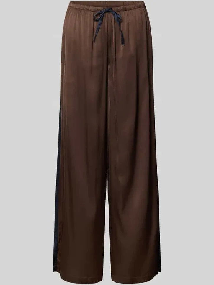 Marc O'Polo Pyjamabroek met satijnlook Donkerbruin
