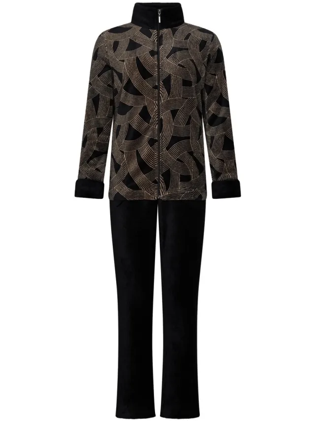 Pastunette Premium - Huispak - Balance - Fleece - Zwart/Beige