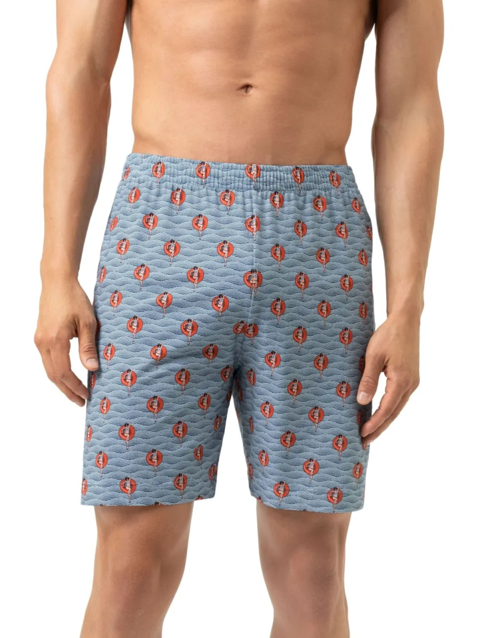 Mey short blauw bedrukt