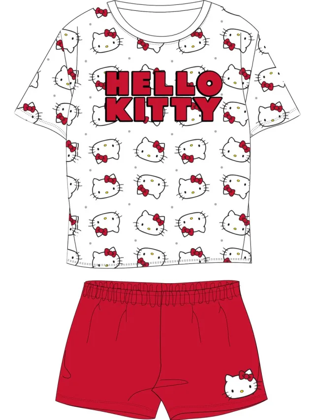 Hello Kitty Shortama - Pyjama - 2-delig - Meisjespyjama - Katoen Rood