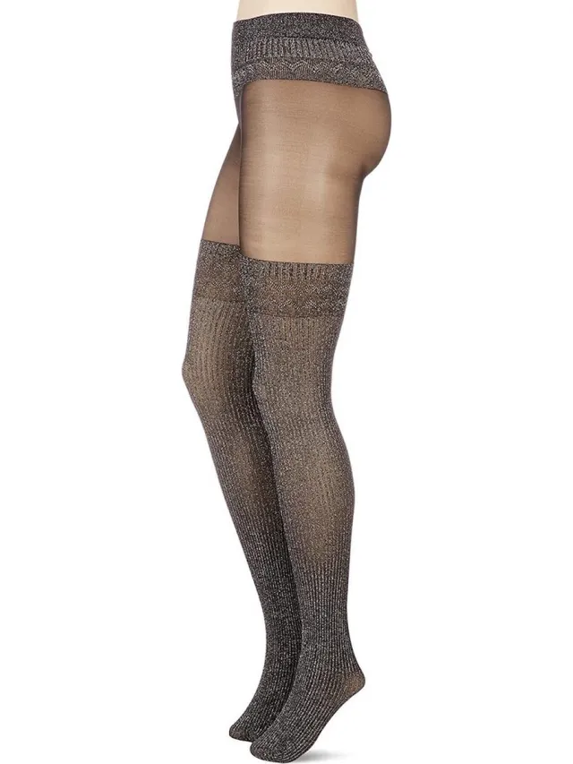 Kunert fashion opaque aubergine glitter panty