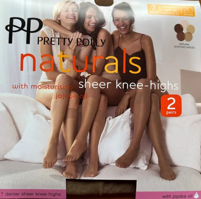 Pretty Polly Naturals - sheer - zomer kniekousjes - Beige - one size - 2pp Golden