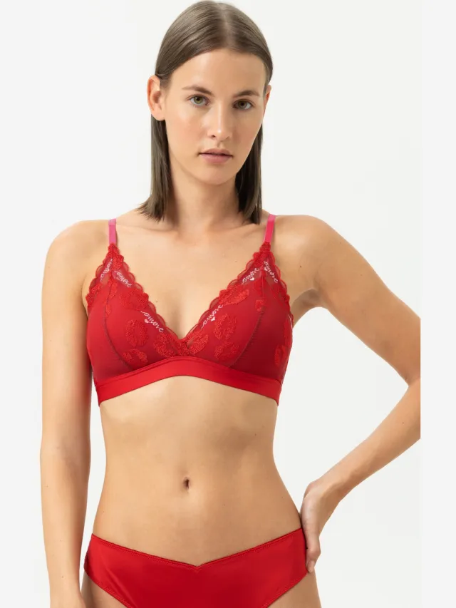 Mey Triangel-beha Serie Poetry Lovely Lovely Red rood