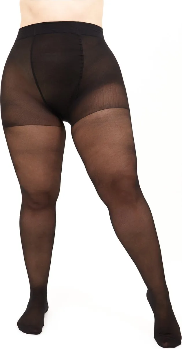 Giulia Panty - Mollie 40 - Grote Maten - Plus Size - Maatje Meer - Zijde Glans - Korte Benen - 40 Den - 2XL - Zwart