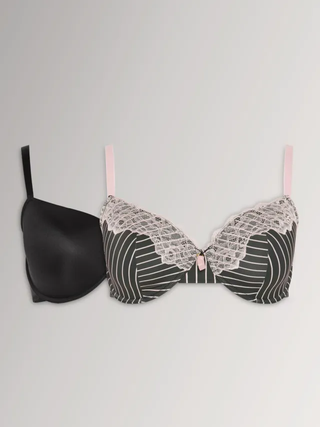 Yours Yourset 2Pack Beugelbeha Met Vulling En Zwarte Strepensize, foto 2