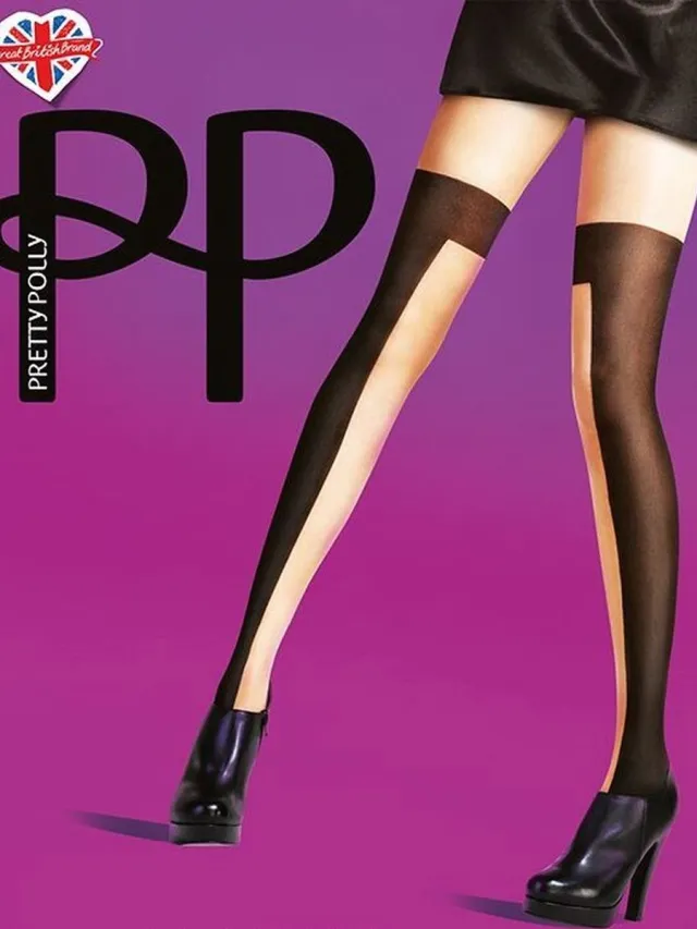 Pretty Polly Panty - Fashion - Contrast - Mock - Hold Up Panty - One Size - 36/42 - Zwart Zwart/Nude