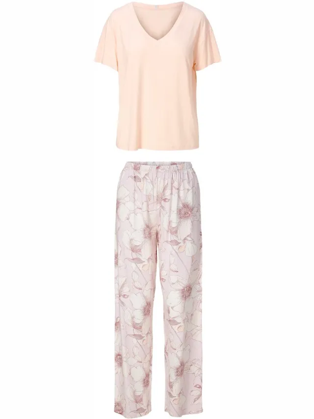 LingaDore Top & Lange Broek Abrikoos/print