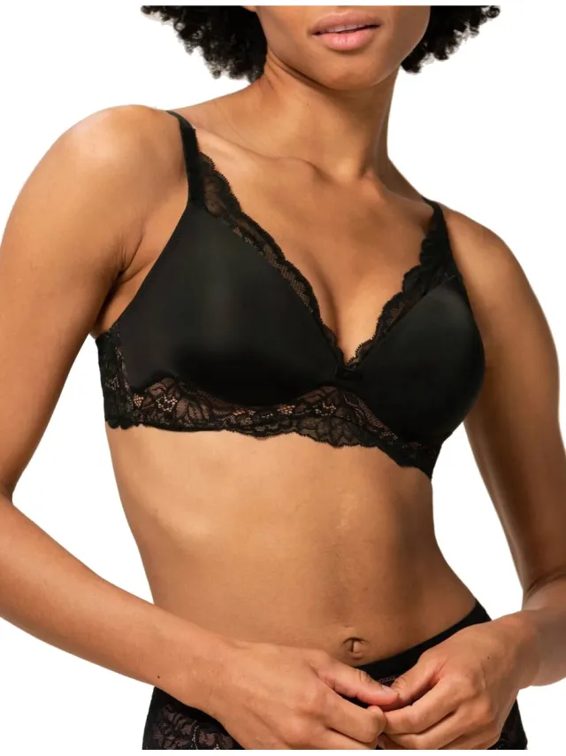 Triumph BH Amourette Charm P - Zonder Beugel - Voorgevormde kanten bh zonder beugel - 70B - Zwart