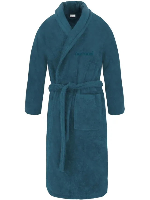 normani Unisex katoenen badjas 450 g/m² „Flee“ marineblauw