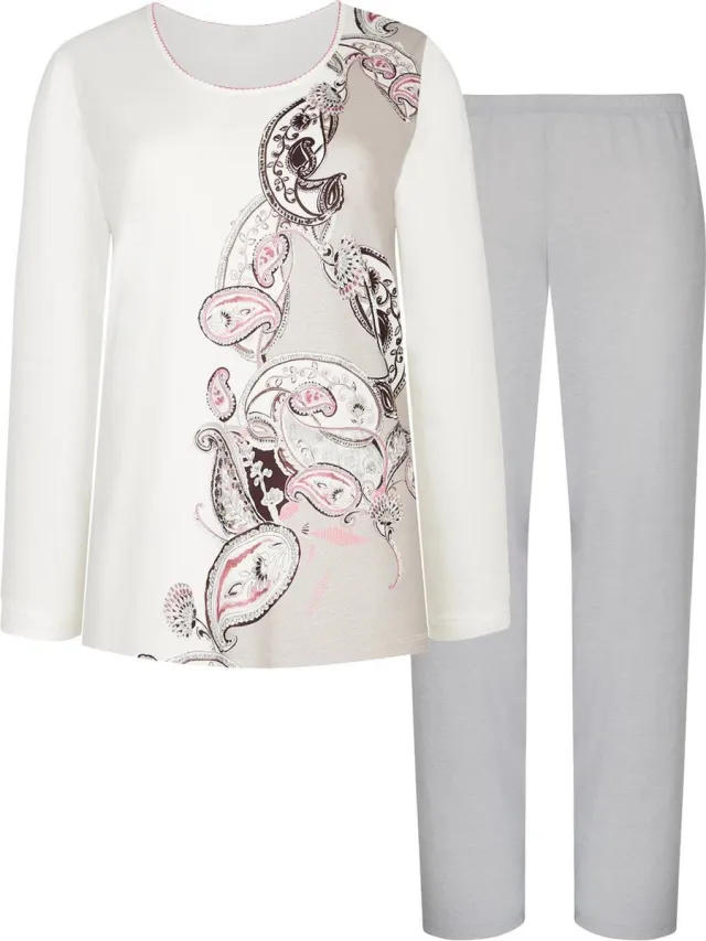 Cybele Cybèle Pyjama 'Leaf Storm' - Lange Mouw Grijs