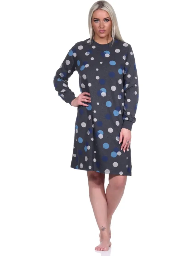 Normann dames nachthemd creative 71293 - Blauw - S 36/38