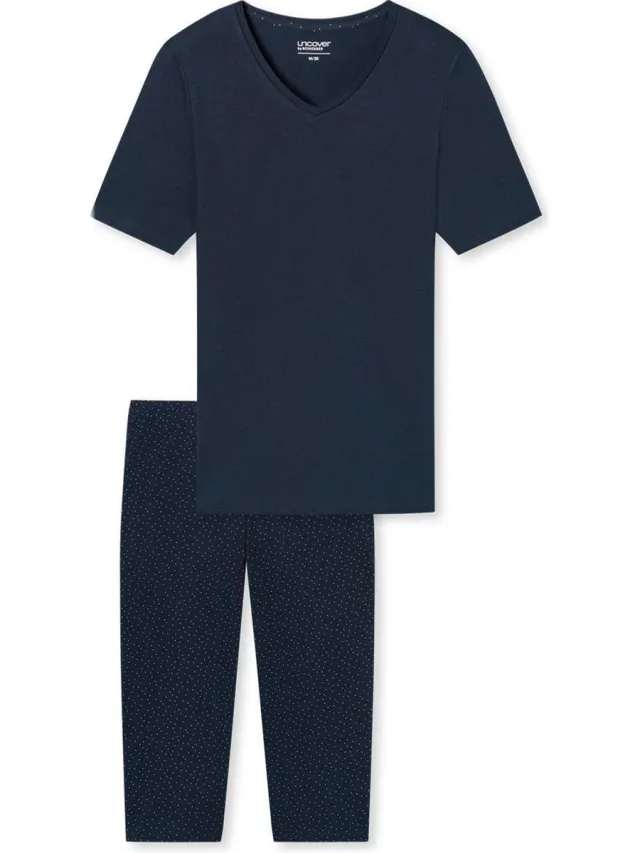 Schiesser Uncover by Schiesser Dames Pyjamaset donkerblauw