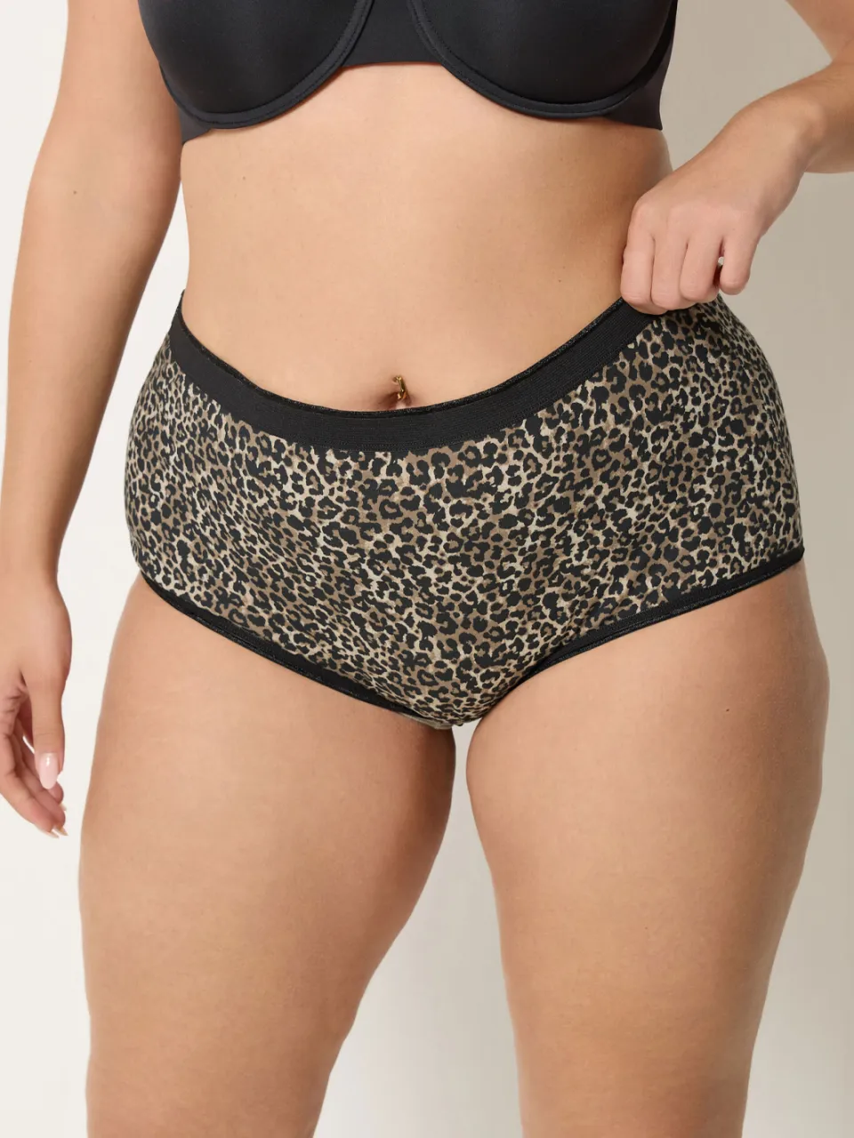Yours 5Pack Naturelbruine Maxislips Met Dierenprint, Hartjesmotief En Hoge Taille-48, foto 2