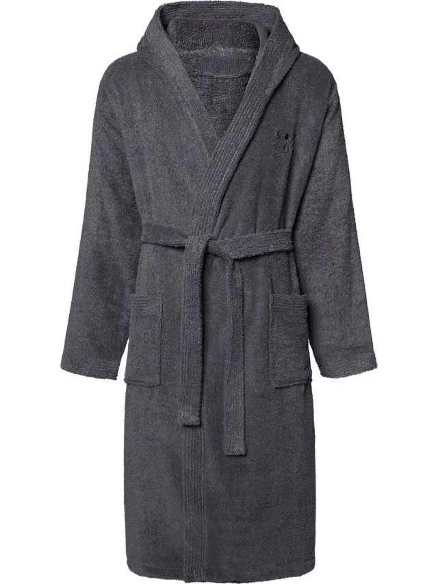 Chiemsee unisex badjas met capuchon 100% katoen - XXL grijs
