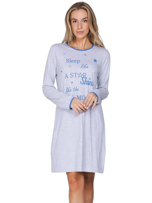 Rebelle Sleeping Stars nachthemd blauw/wit