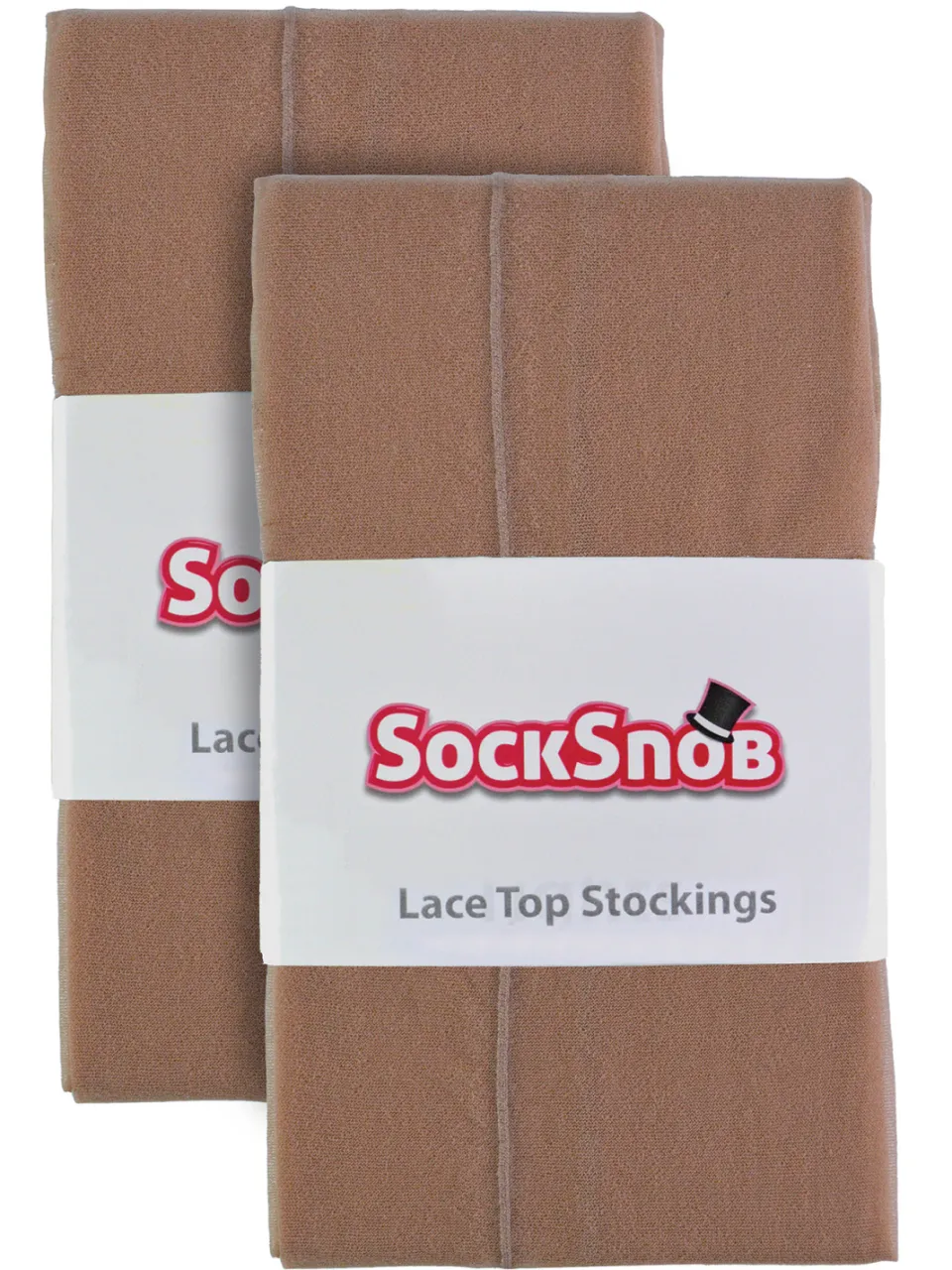 Sock Snob 2 paar dameskousen met kanten bovenkant - Naakt / Naakt beige, foto 2