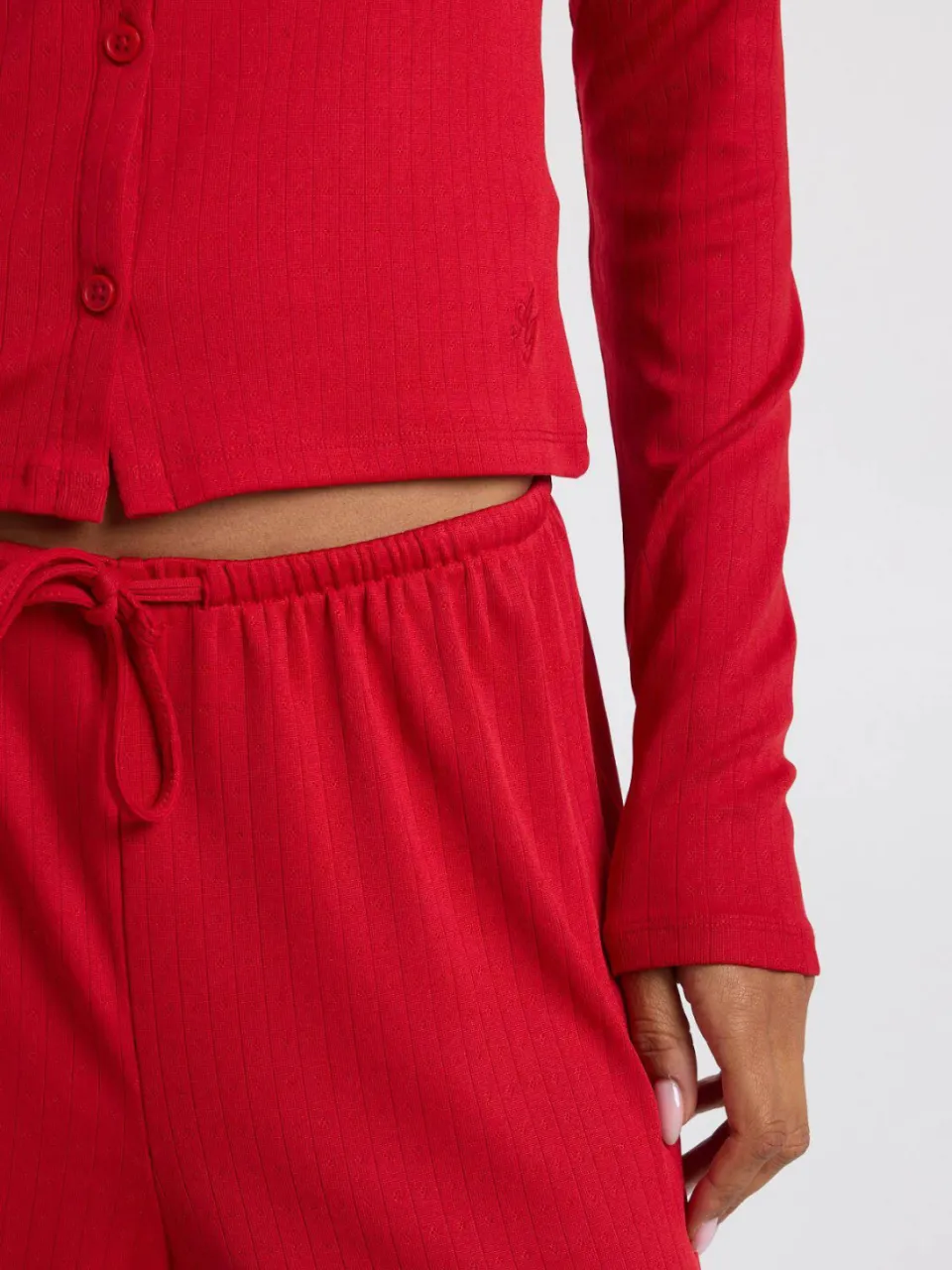 America Today pyjamabroek met ajourdetails - rood, foto 4