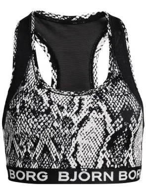 Björn Borg Performance Medium Top Sky sportbeha Zwart,Versch.kleure/Patroon,Wit