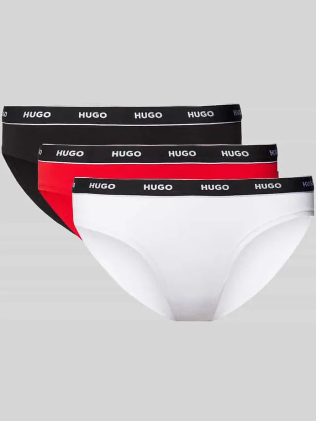 Hugo Slip met elastische band met label in een set van 3 stuks rood, foto 2