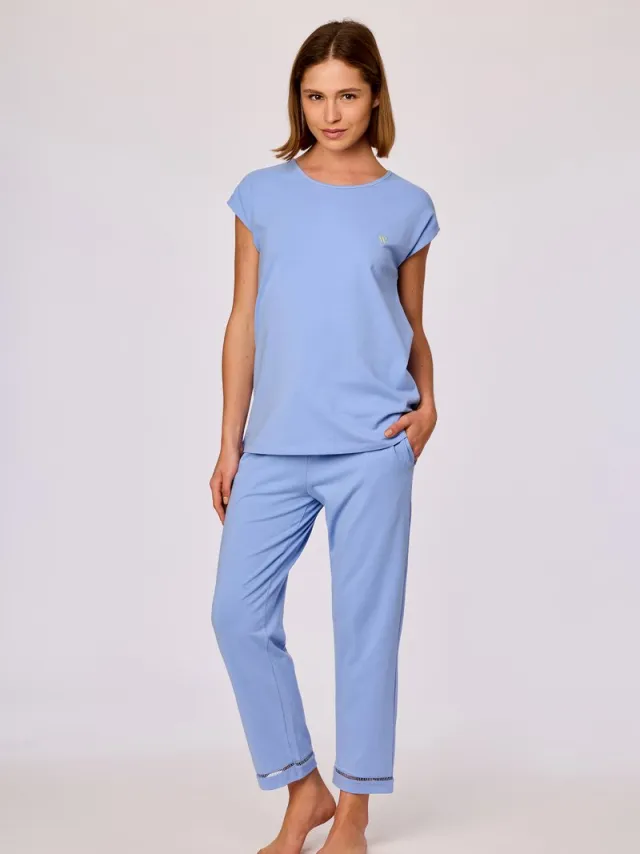 Woody pyjama dames - blauw - 261-10-WPH-Z/840