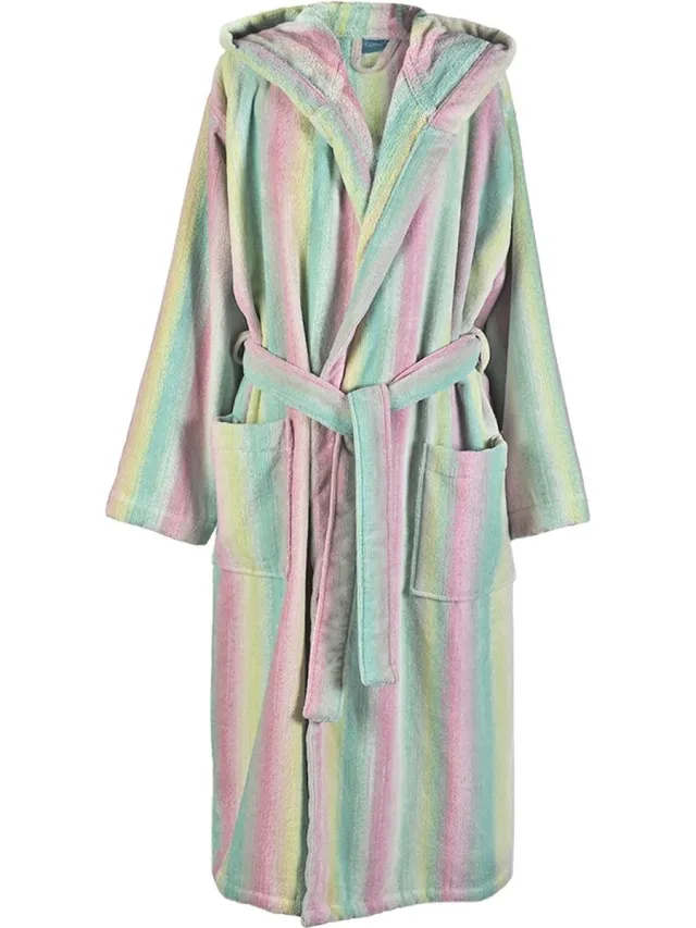Elaiva badjas met capuchon Smoky Mountain Jade Pastelkleuren