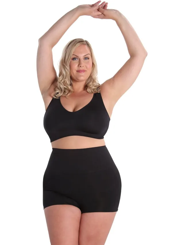 MeMoi Corrigerende boxershorts met hoge taille Black