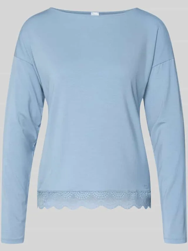 SKINY Regular fit shirt met lange mouwen en kant Lichtblauw