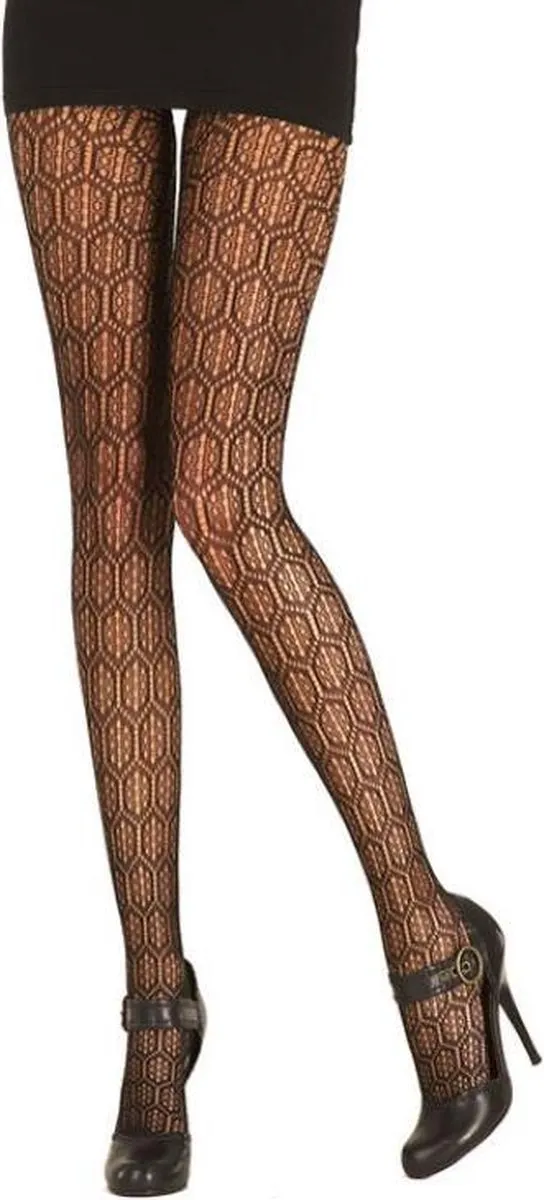 Pretty Polly Panty - Fashion - Honeycomb - One Size - 34/42 - Zwart