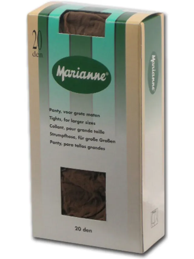 Marianne Panty 20 denier voor grote maten Black